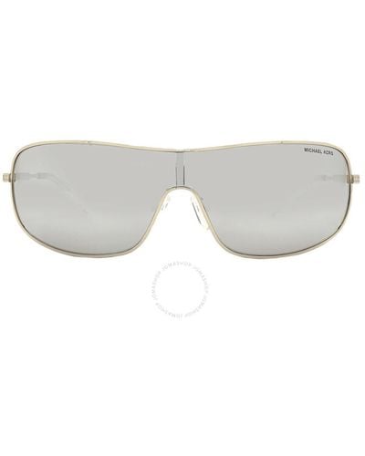 Michael Kors Aix Silver Mirrored Rectangular Sunglasses Mk1139 10146g 38 - Grey