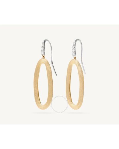 Marco Bicego Jaipur Gold 18k Gold Oval Link Diamond Hook Earrings - Metallic