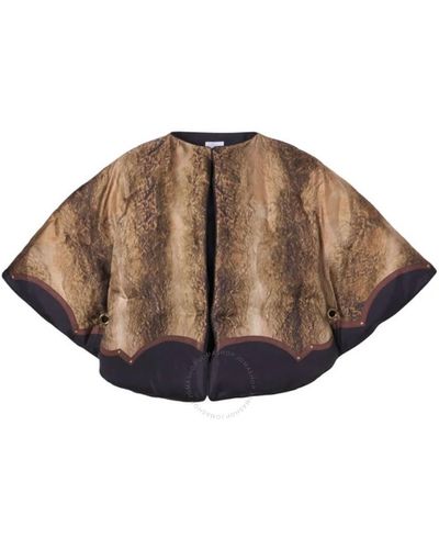 Burberry Carrie Animal-print Silk Capelet - Brown