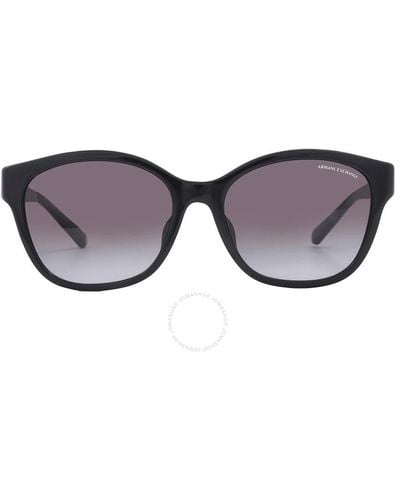 Armani Exchange Gray Gradient Cat Eye Sunglasses Ax4127sf 81588g 54 - Brown