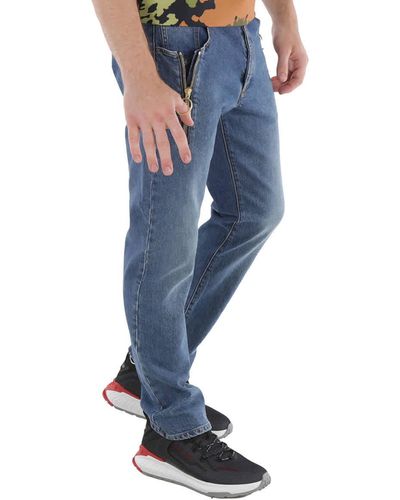 Moschino Zip Detail Jeans - Blue