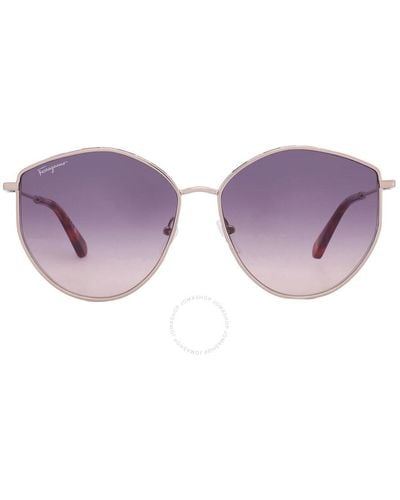 Ferragamo Violet Gradient Irregular Sunglasses Sf264s 754 60 - Purple