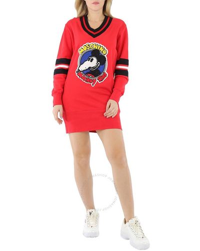 Moschino Mickey Rat Jumper Dress - Red