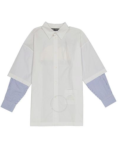 Palm Angels White Double Sleeve Shirt