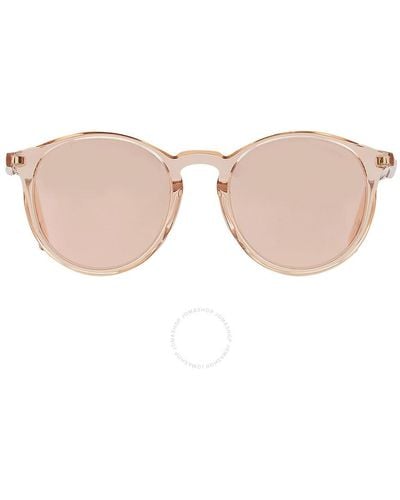 Moncler Pink Silver Flash Phantos Sunglasses Ml0213-f 72z 52 - Brown