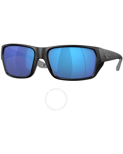 Costa Del Mar Tailfin Blue Mirror Polarized Glass Rectangular Sunglasses 6s9113 911302 60