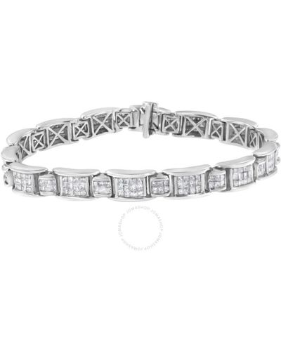 Haus of Brilliance 14k White Gold 5 Cttw Channel-set Diamond Link Bracelet - Metallic