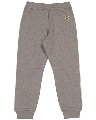 Moncler Boys Logo Stripe Cotton joggers - Grey