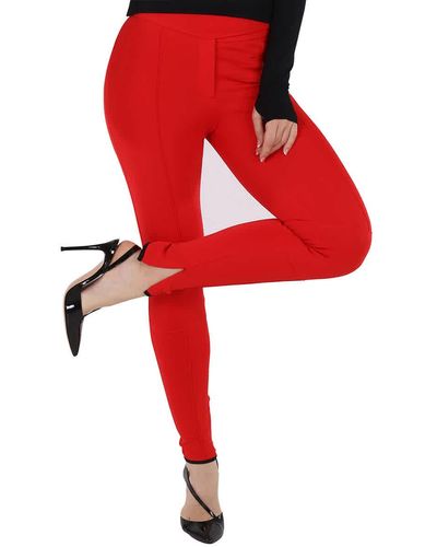 Burberry Stretch Crepe Jersey Jodhpurs - Red