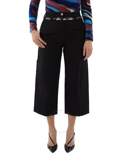 Roberto Cavalli Sequin-embellished Wide-leg Pants - Black
