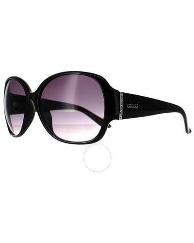 Guess Factory Smoke Gradient Oval Sunglasses Gf0284 01b 60 - Black