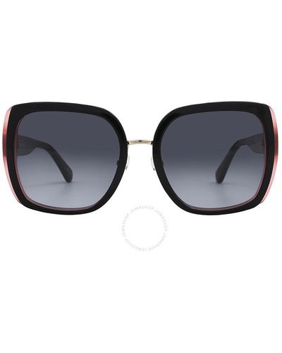 Kate Spade Dark Gray Shaded Square Sunglasses Kimber/g/s 0807/9o 56 - Black