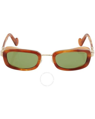 Moncler Brown Rectangular Sunglasses Ml0127 52e 52 for Men | Lyst UK