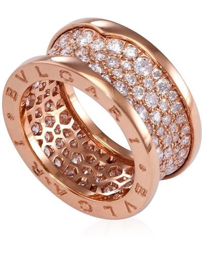 BVLGARI A B.zero1 18k Pink Gold Pave Diamond Ring