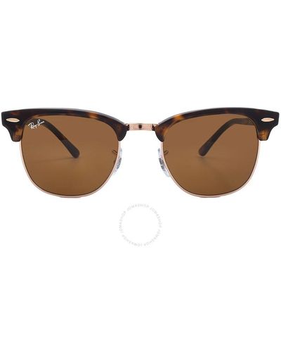 Ray-Ban Clubmaster Classic Classic B-15 Square Sunglasses Rb3016 130933 49 - Brown