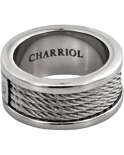 Charriol Stainless Steel Forever Ring - Metallic