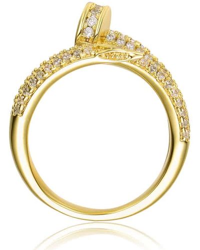 Rachel Glauber Gold Plated With Cubic Zirconia Ring - Metallic