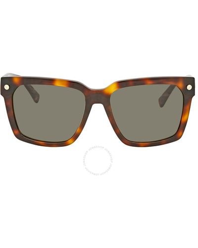 MCM Havana Rectangular Sunglasses 635s 214 57 - Brown