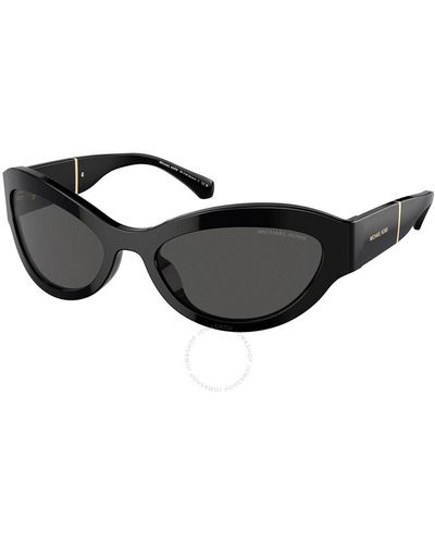 Michael Kors Burano Dark Gray Oval Sunglasses Mk2198 300587 59 - Black