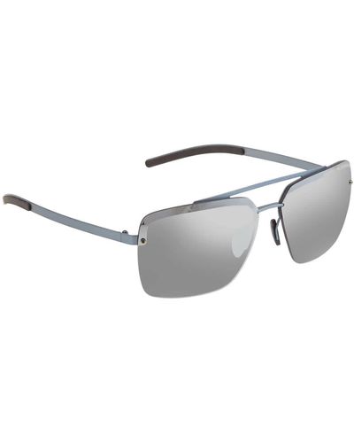 Porsche Design Mercury Silver Mirror Navigator Sunglasses  D 60 - Grey