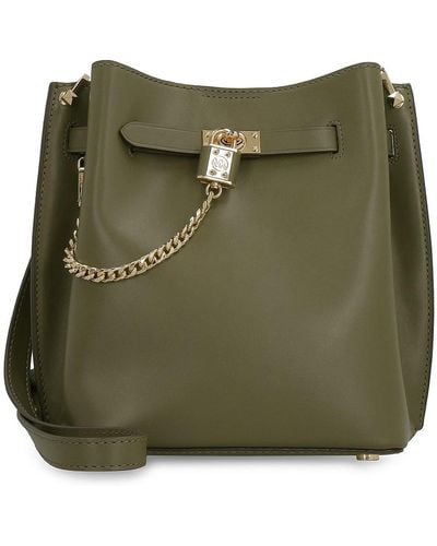 Michael Kors Medium Leather Hamilton Legacy Messenger Bag - Green