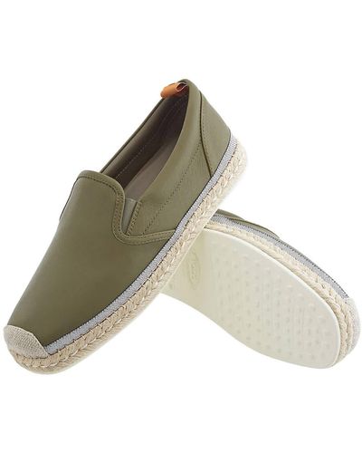 Tod's Calf Leather Slip-on Espadrilles - Green