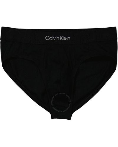 Calvin Klein Embossed Logo Cotton Hipster Briefs - Black