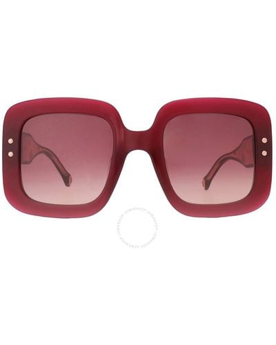 Carolina Herrera Shaded Square Sunglasses Ch 0010/s 0lhf/3x 52 - Pink