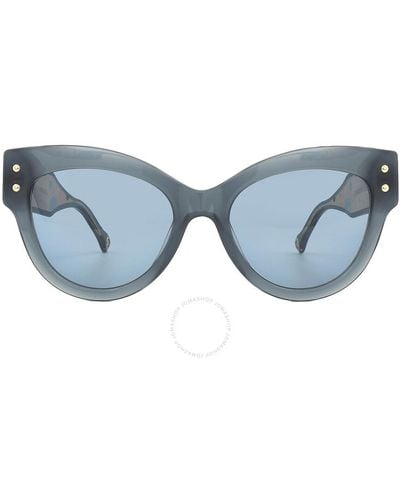 Carolina Herrera Cat Eye Sunglasses Ch 0009/s 0zi9/ku 54 - Blue