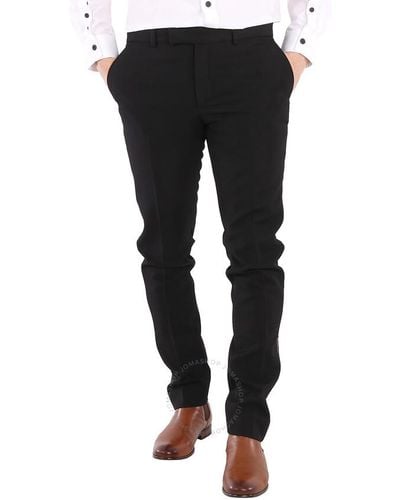 Burberry Soho Fit Bullion Stripe Wool Twill Tailored Pants - Black