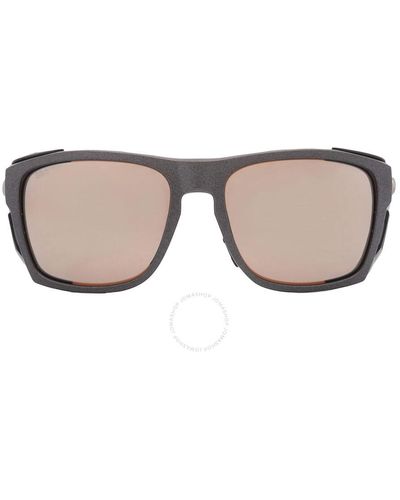 Costa Del Mar King Tide 6 Copper Silver Mirror Polarized Glass Wrap Sunglasses 6s9112 911203 58 - Brown