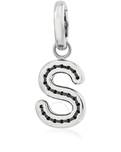 Burberry Leather-topstitched 's' Alphabet Charm - White