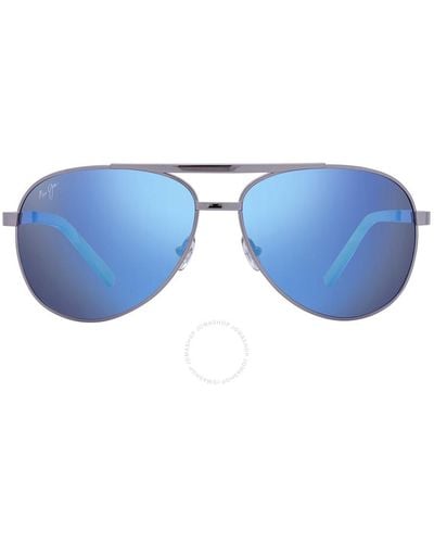 Maui Jim Seacliff Hawaii Pilot Sunglasses B831-02d 61 - Blue