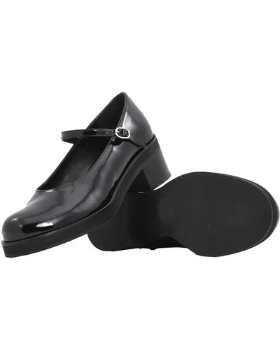BY FAR Beth Mary Jane Patent Leather Court Shoes - Black