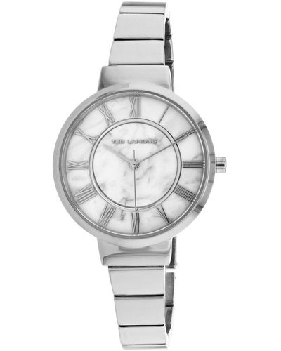 Ted Lapidus Classic Quartz White Dial Watch - Metallic
