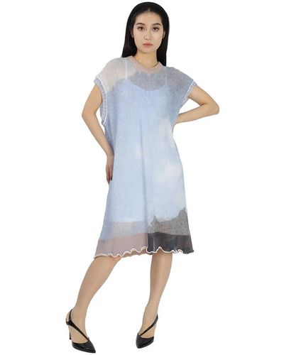 MM6 by Maison Martin Margiela Mm6 Sky-print Knitted Dress - Blue