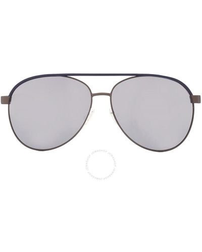 Guess Factory Smoke Mirror Pilot Sunglasses Gf0172 08c 60 - Metallic