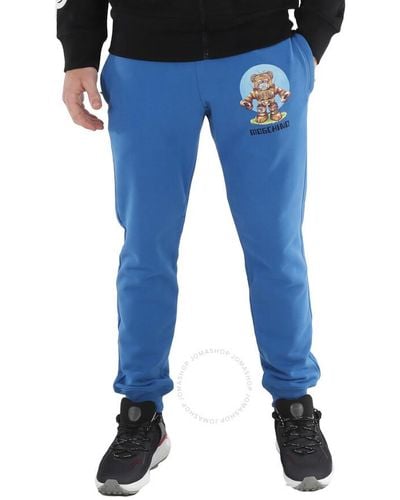 Moschino Logo-print Cotton Track Trousers - Blue