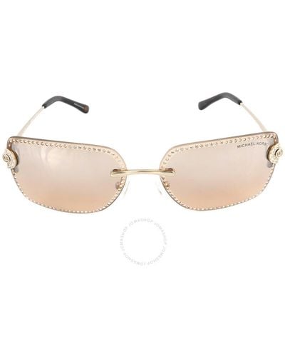 Michael Kors Sedona Silver Khaki Gradient Flash Rectangular Sunglasses Mk1122b 10143d 59 - Multicolour