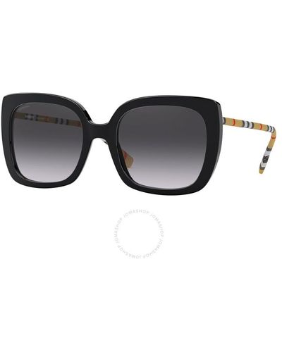 Burberry Caroll Grey Gradient Square Sunglasses Be4323 38538g 54 - Black