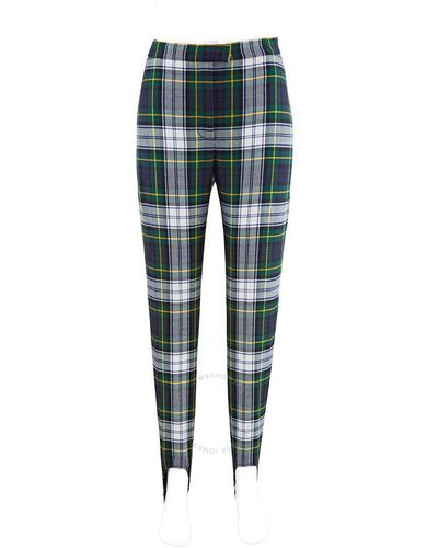 Burberry Banksia Plaid Riding Trousers - Green