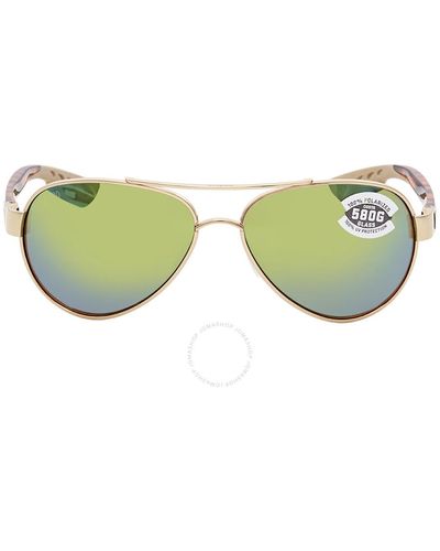 Costa Del Mar Loreto Green Mirror Polarized Glass Sunglasses Lr 64 Ogmglp 56