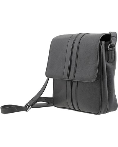 Tod's Textured Calfskin Leather Reporter Bag - Black