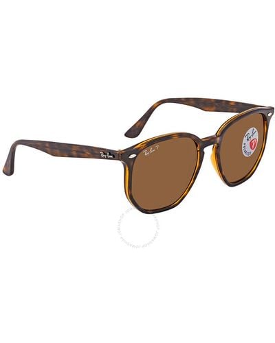 Ray-Ban Polarized Classic B-15 Hexagonal Sunglasses Rb4306 710/83 - Brown