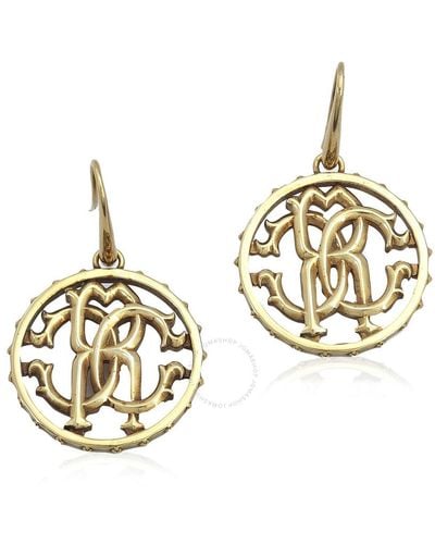 Roberto Cavalli Rc Monogram Drop Earrings - Metallic