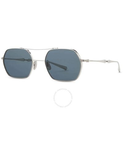 Mr. Leight Ryder S Semi-flat Presidential Blue Geometric Sunglasses Ml4028 Plt/sfpresblu 52