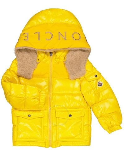 Moncler Boys Bright Guazy Hooded Down Puffer Jacket - Yellow