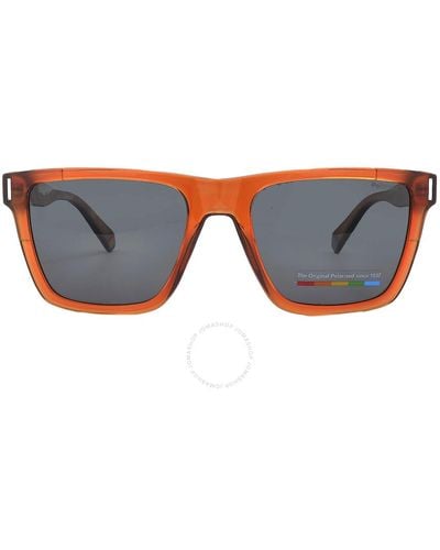 Polaroid Polarized Gray Square Sunglasses Pld 6176/s 010a/m9 54 - Blue