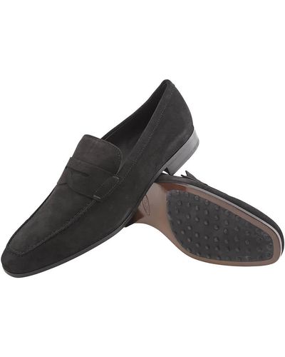 Tod's Suede Penny Loafers - Black
