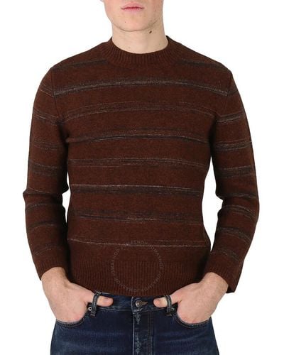 Maison Margiela / Walnut Stripes Striped Wool-blend Jumper - Brown